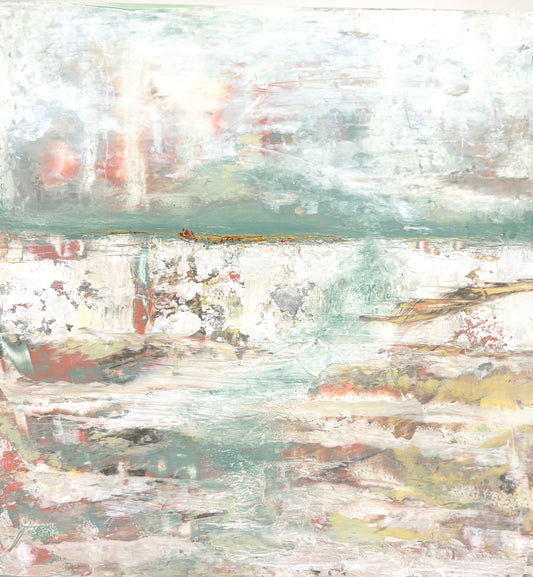 Small abstract White and green